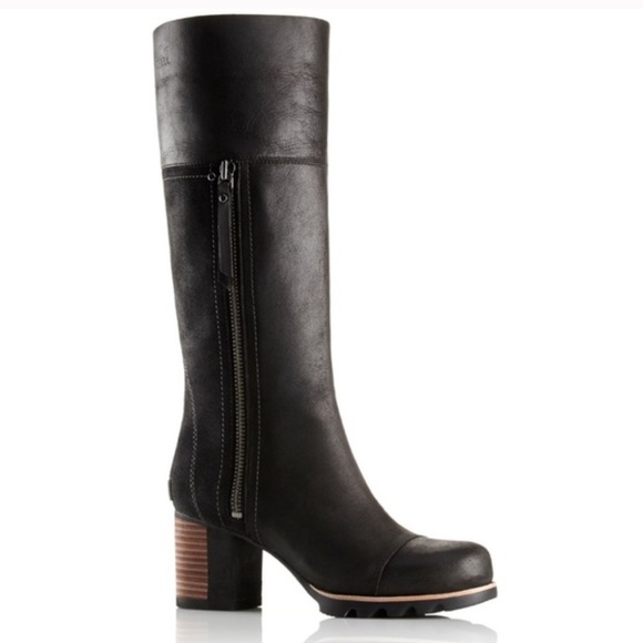 Sorel Women's Addington Tall Leather Heel Boots - Picture 1 of 8